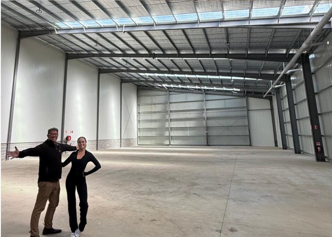 Founders Emily and Michael inside the Freedom Fulfilment warehouse in Silverdale, Sydney